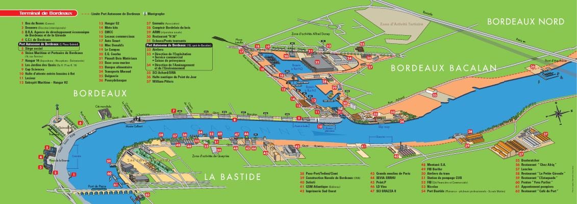 ramani ya bandari ya Bordeaux
