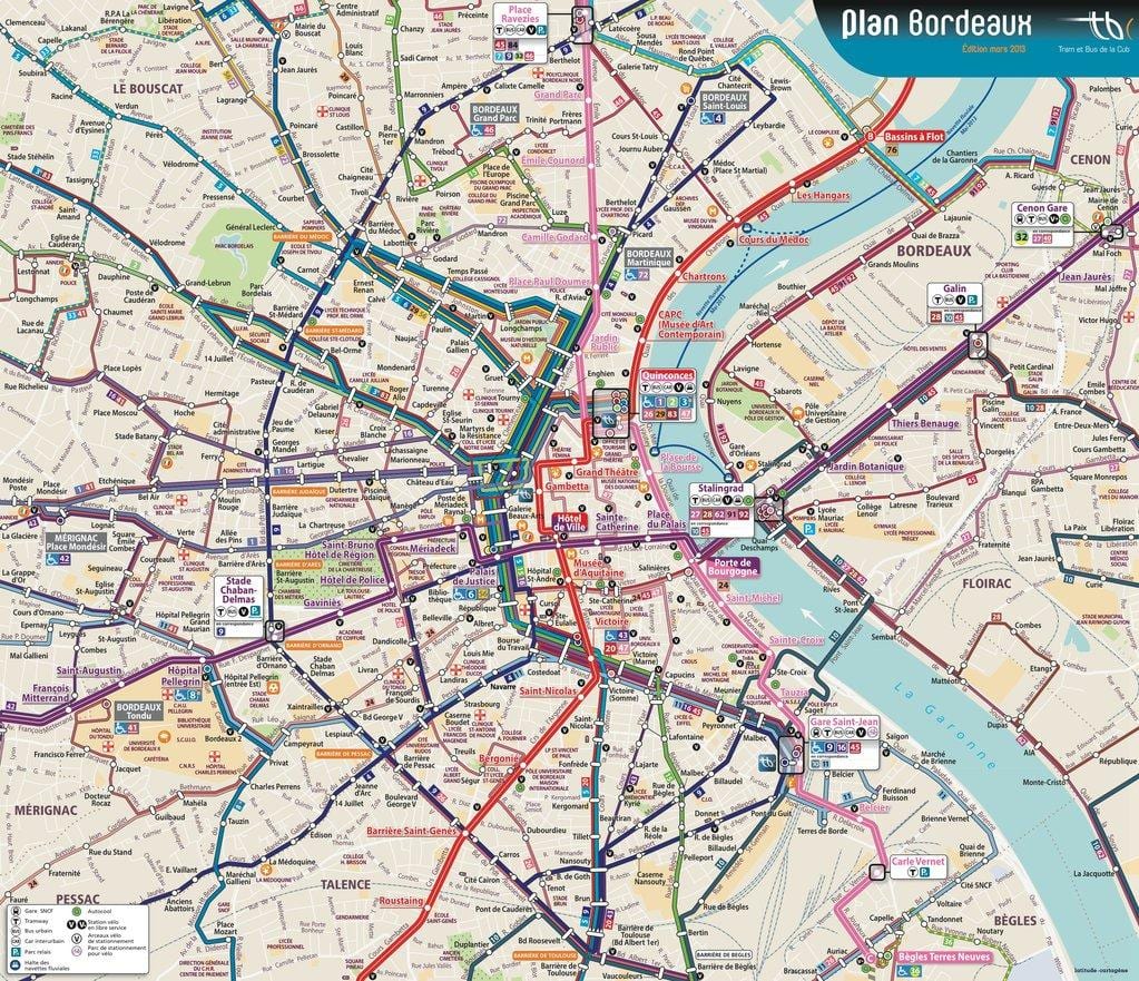 Bordeaux basi ramani ya njia