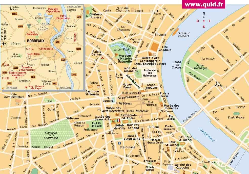 Bordeaux hifadhi na wapanda ramani
