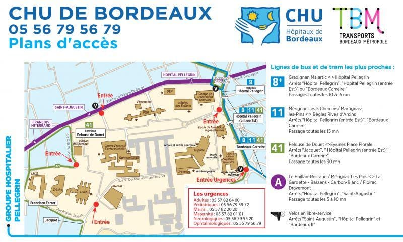 ramani ya hospitali ya Bordeaux