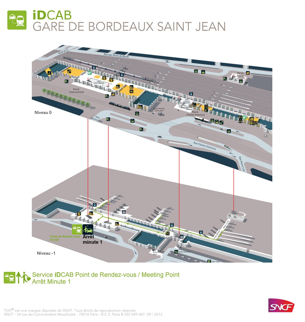Bordeaux jean st kituo cha treni ramani