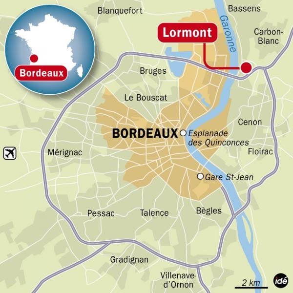 ramani ya Bordeaux kitongoji
