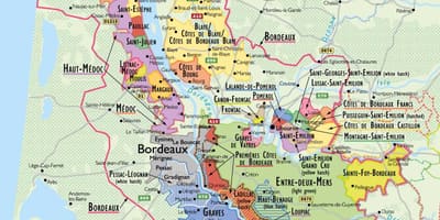 Ramani ya Bordeaux mvinyo njia 