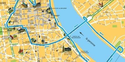 Ramani ya mji wa Bordeaux ya ufaransa