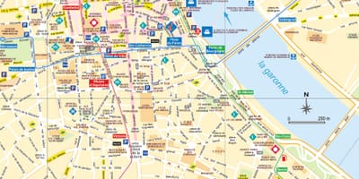 Mitaani ramani ya Bordeaux ya ufaransa